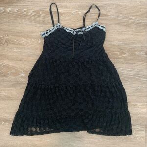 Aeropostale Black Floral Lace Mini Dress Size L